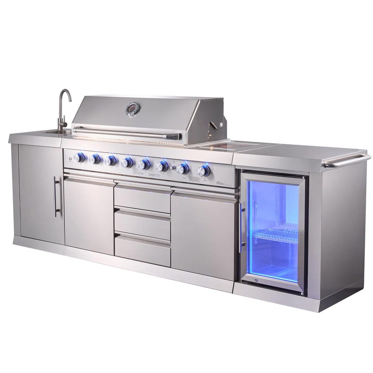 Berfmann 6+2 Barbekü ve Buzdolaplı Outdoor Mutfak