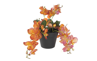Turuncu Sarkan Yapay Orkide 33cm